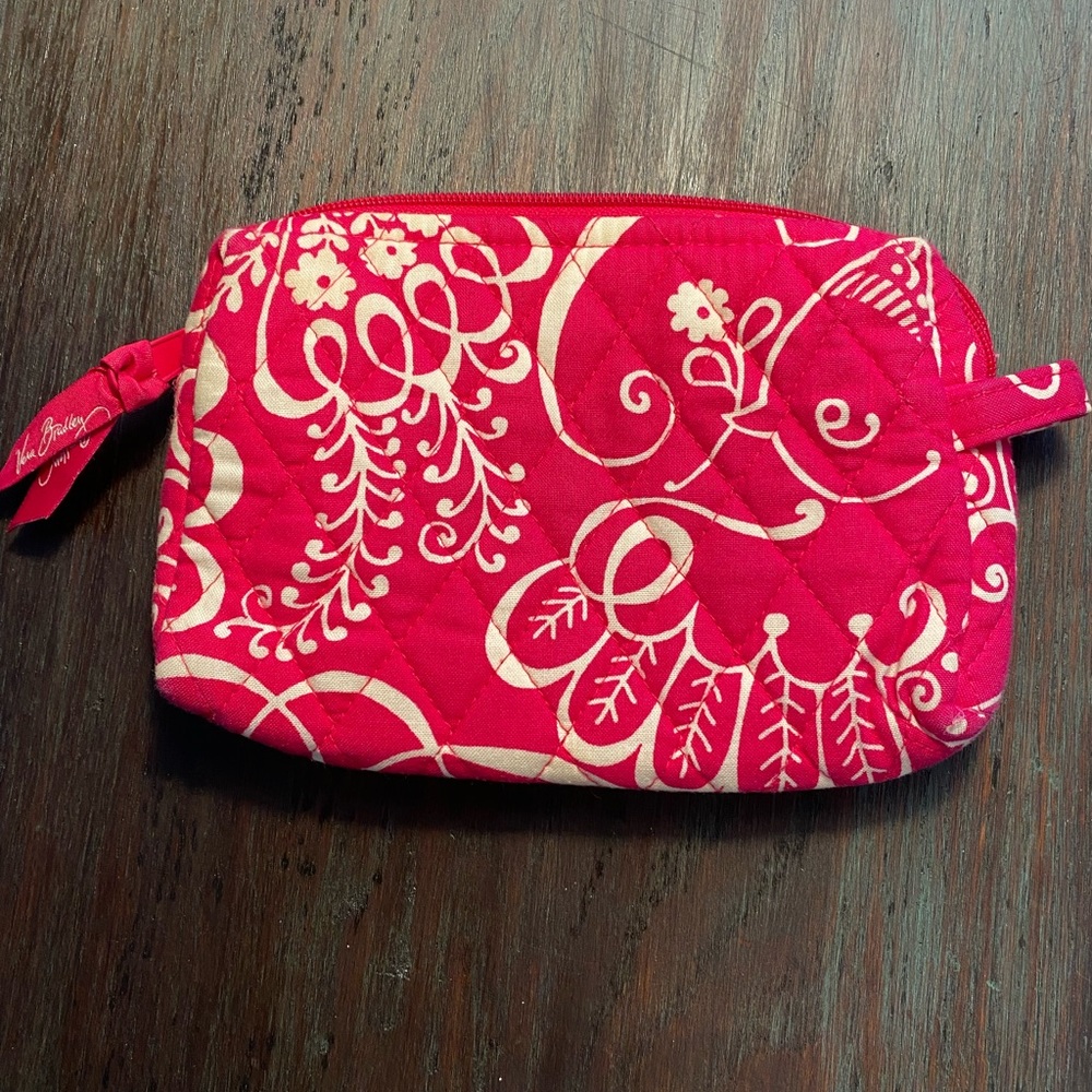 Vera Bradley Makeup Bag-Twirly Bird Pink